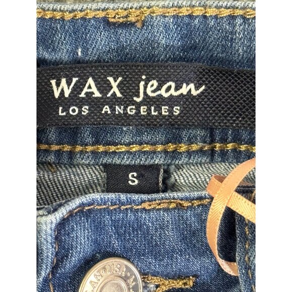 Wax Jean womens size Small Blue Denim Distressed Skirt - Picture 7 of 13